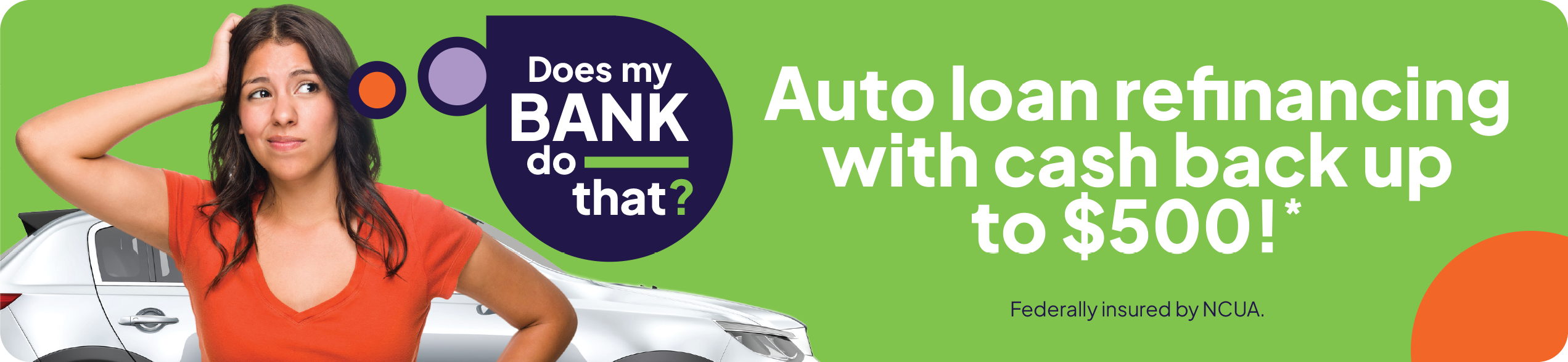 Alero Financial auto loan refinancing promotion offering up to $500 cash back.