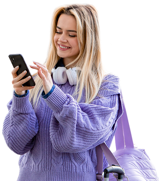 a woman on her phone