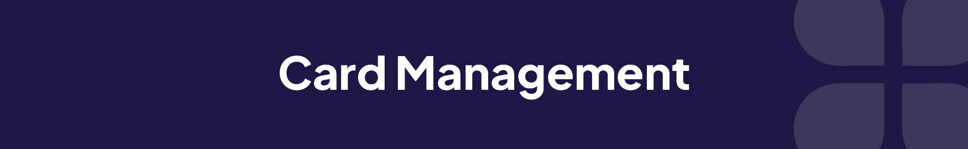 Card Management Banner