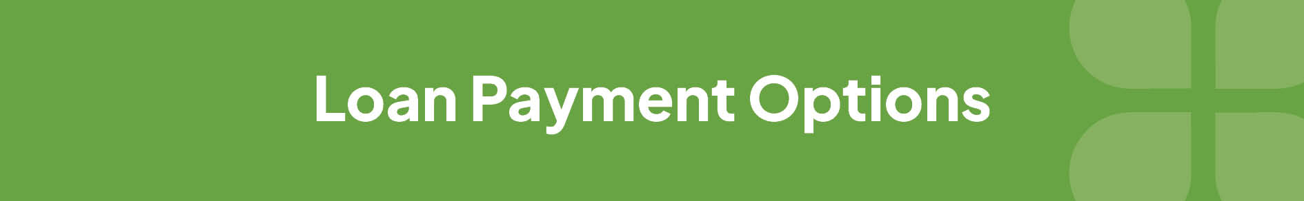 Loan Payment Options Banner