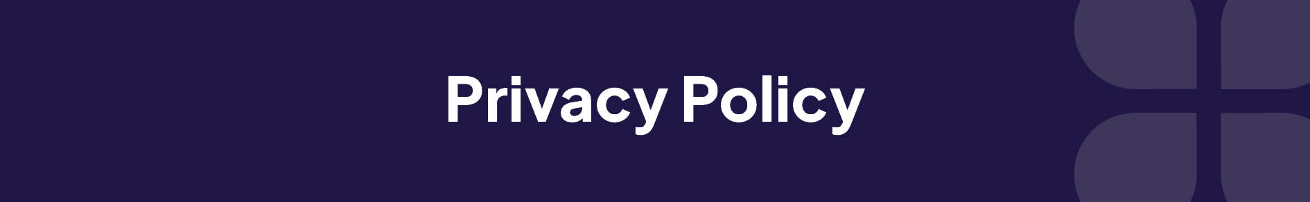 Privacy Policy Banner