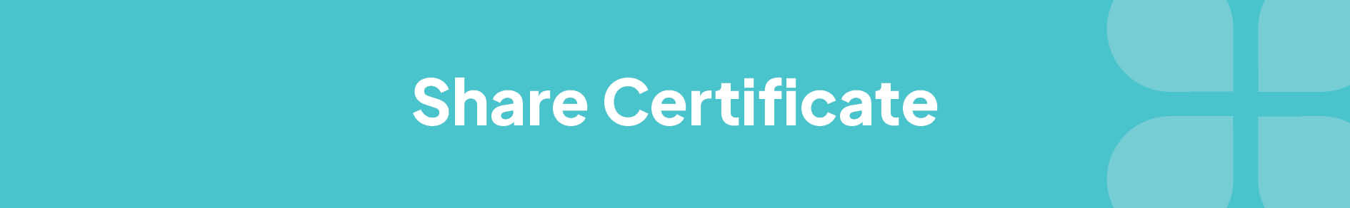 Share Certificate Banner